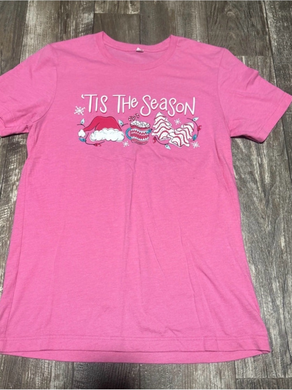 Pink 'Tis The Season Short Sleeve Graphic Tee